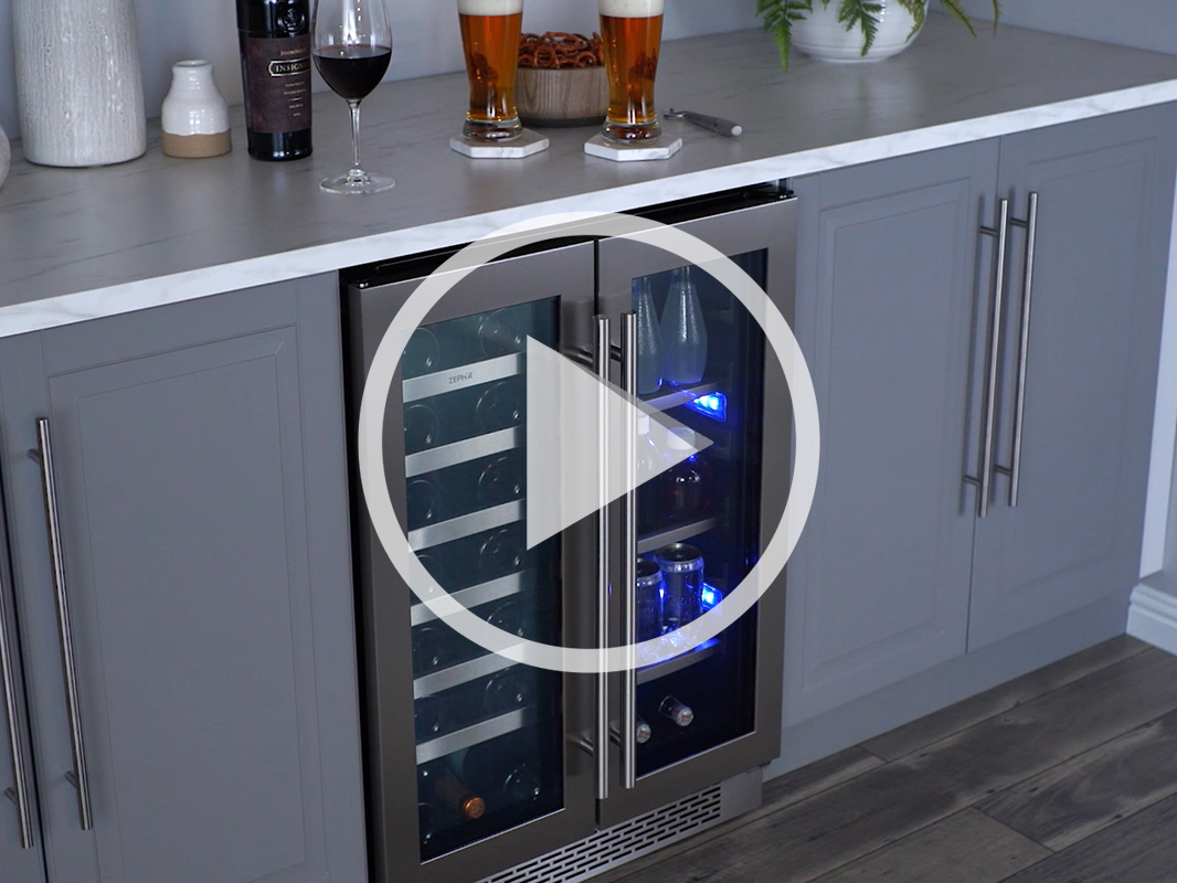 Zephyr Presrv Dual Zone French Door Wine Beverage Cooler French Door Wine Beverage Cooler Zephyr Presrv