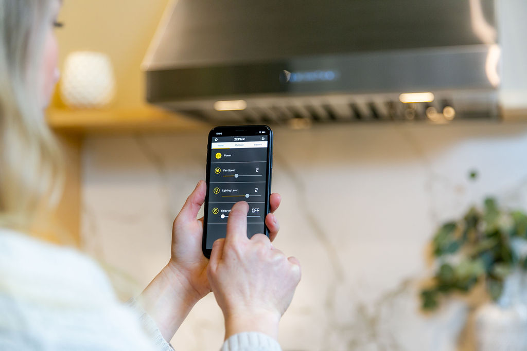 Zephyr Connect App and the Zephyr Tidal II Wall Range Hood