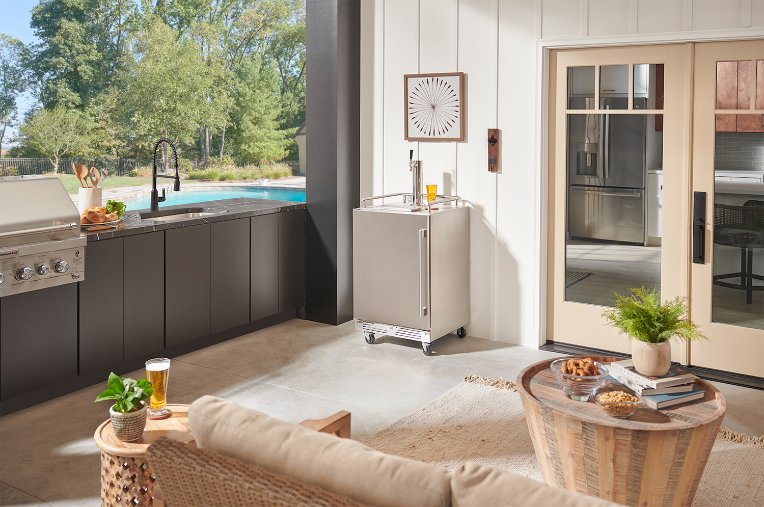 Zephyr Presrv® Outdoor Kegerator & Beverage Cooler in freestanding installation