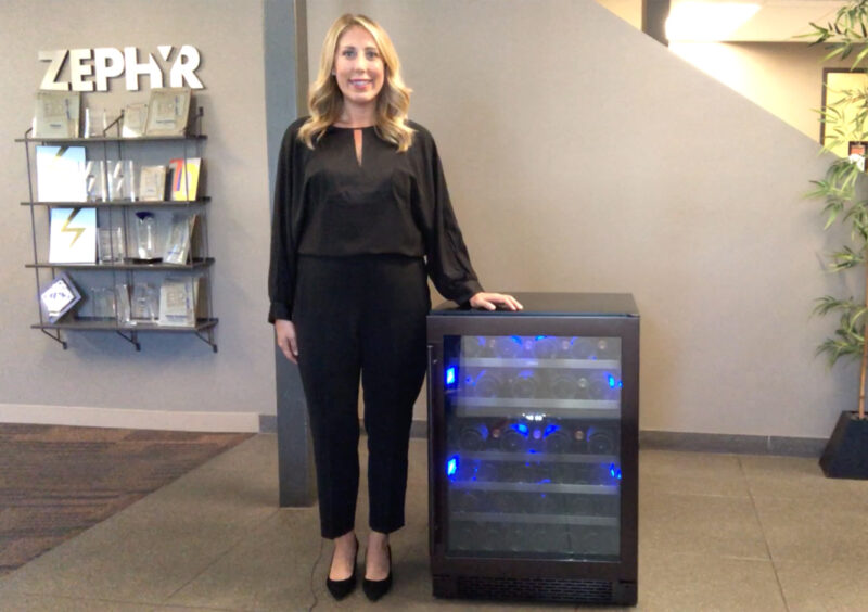 Zephyr Presrv™ Black Stainless Dual Zone Wine Cooler at Home