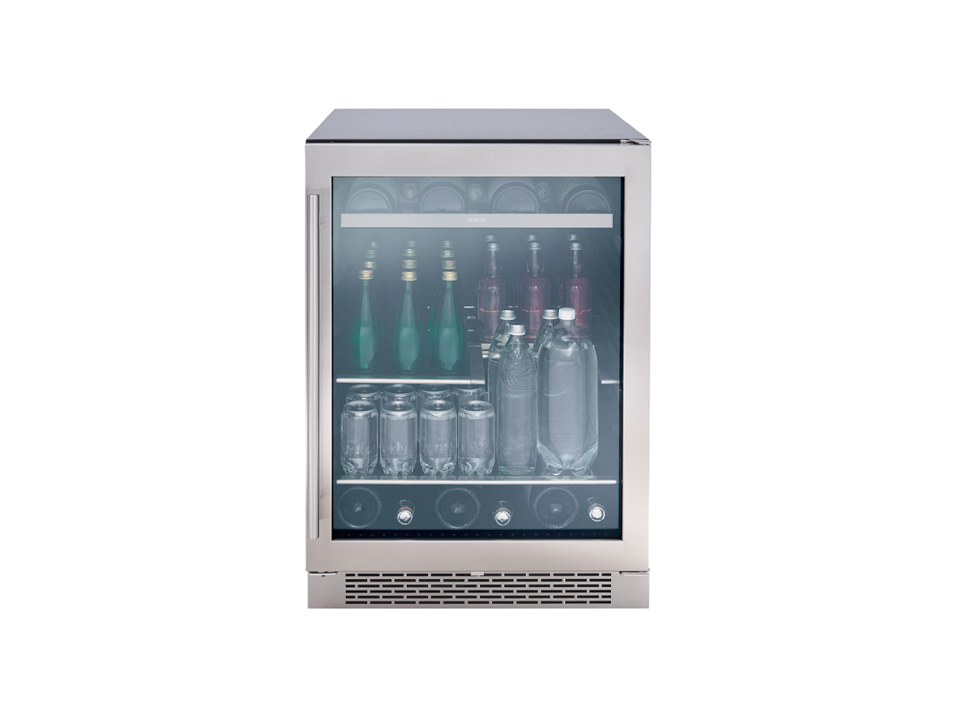 PRB24C01BS - Zephyr Presrv™ Single Zone Beverage Cooler with Retractable Quarter-Shelf