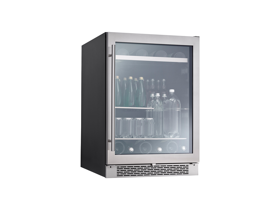 PRB24C01BS - Zephyr Presrv™ Single Zone Beverage Cooler with Retractable Quarter-Shelf