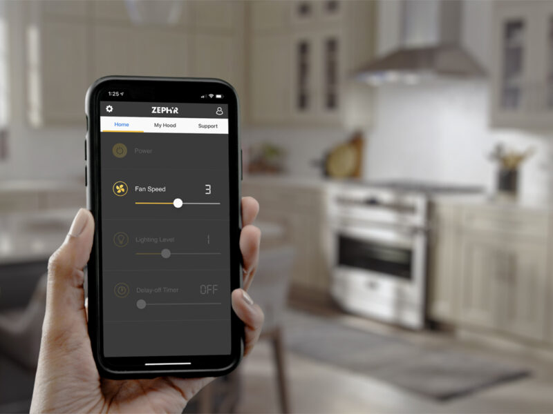Zephyr Connect App home screen
