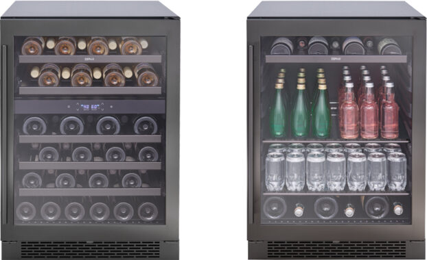 Zephyr Presrv™ Coolers with black stainless steel and glass door finish