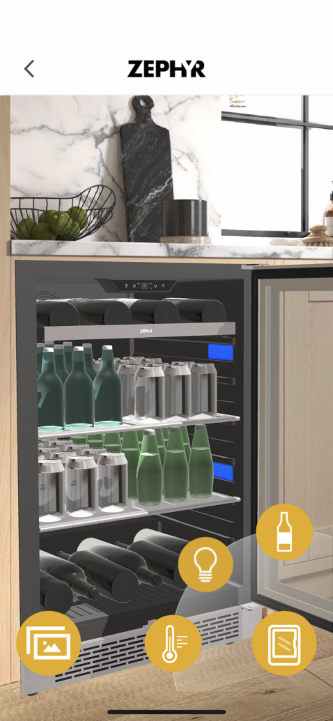 Zephyr Kitchen Experience app - Presrv™ Single Zone Beverage Cooler