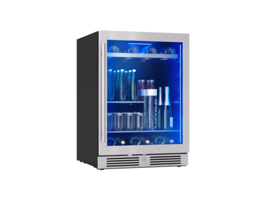 PRB24C01CG Zephyr Presrv® Single Zone Beverage Cooler Shown With Quarter-Shelf Retracted