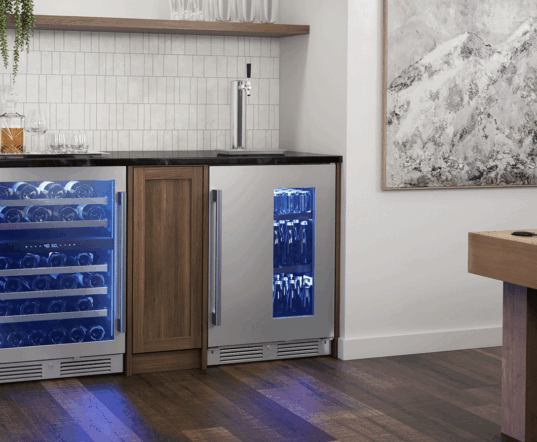 Zephyr outdoor fridge, beverage cooler and beverage fridge under counter