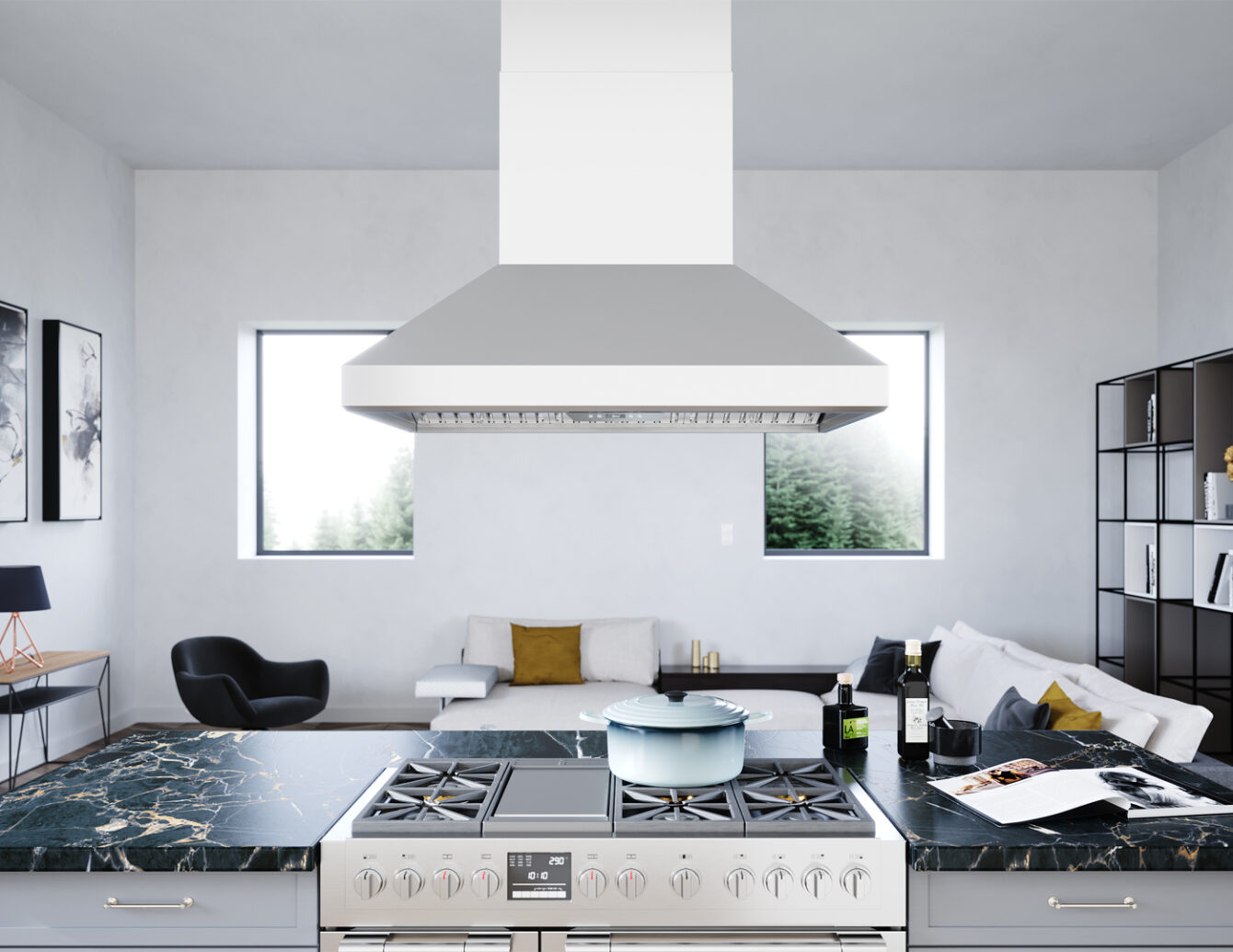 Featuring Zephyr Titan Island range hood