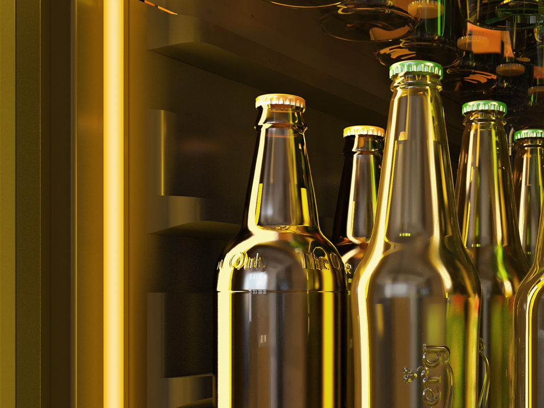 PRB24F01BPG Zephyr Presrv® Full Size Panel Ready Beverage Cooler 3-Color LED light strips in amber