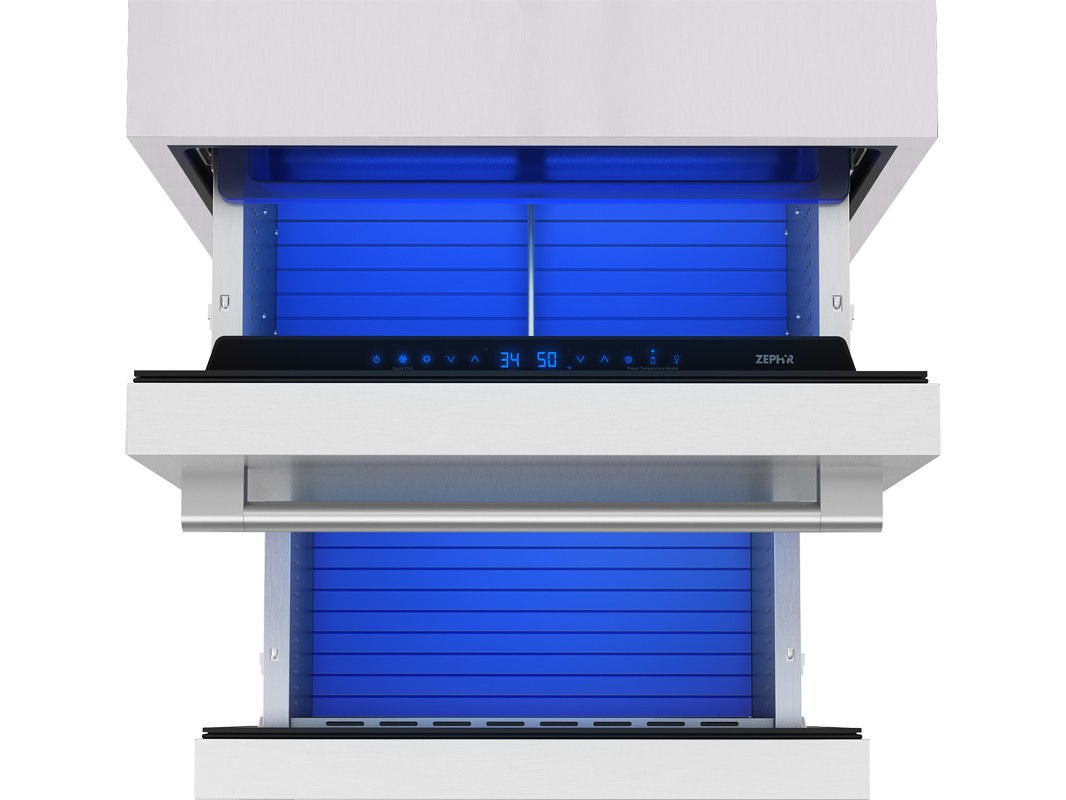 Presrv™ Outdoor Dual Zone Refrigerator Drawers | Zephyr Coolers