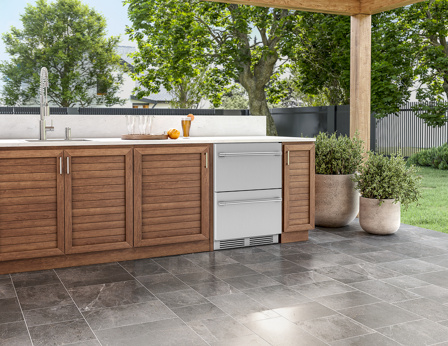 Zephyr Presrv® Outdoor Dual Zone Refrigerator Drawers, outdoor kitchen appliances for outdoor kitchens